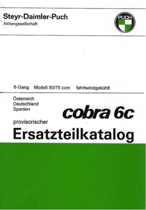 Puch Cobra 6c Ersatzteilkatalog Reparaturanleitung HM-Ersatzteile
